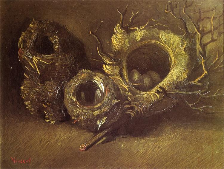 Still Life with Three Birds Nests, 1885 - Винсент Ван Гог