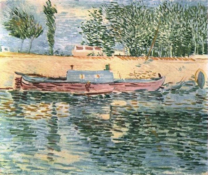 The Banks of the Seine with Boats, 1887 - 梵谷
