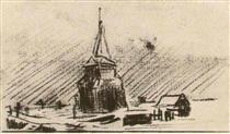 The Old Tower in the Snow - Винсент Ван Гог
