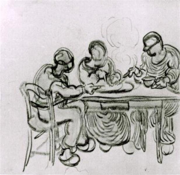 Three Peasants at a Meal, 1890 - 梵谷