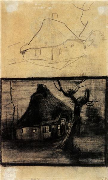 Two Studies of a Cottage, 1885 - Винсент Ван Гог