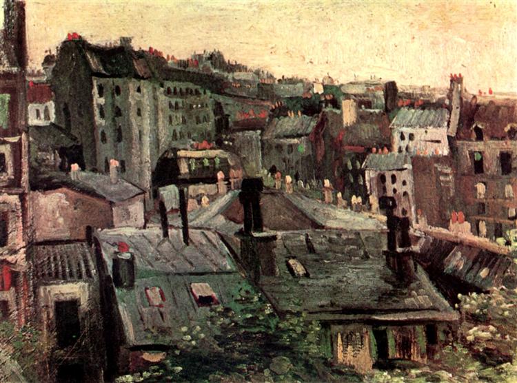 View of Roofs and Backs of Houses, 1886 - Винсент Ван Гог