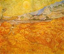 Пшеничне поле за лікарнею Сен-Поль із женцем - Вінсент Ван Гог