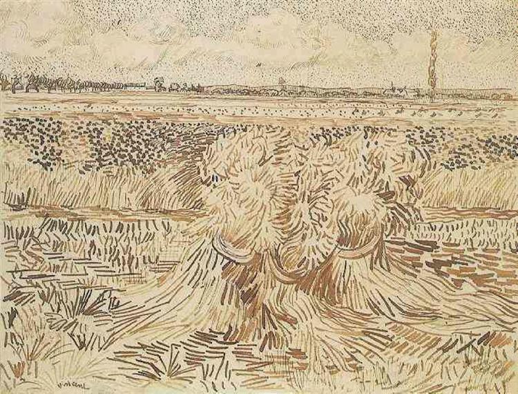 Wheat Field with Sheaves, 1888 - Вінсент Ван Гог