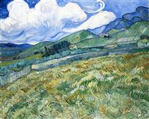 Wheatfield with Mountains in the Background - Vincent van Gogh