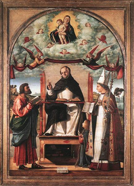 St. Thomas in Glory between St. Mark and St. Louis of Toulouse, 1507 - Витторе Карпаччо