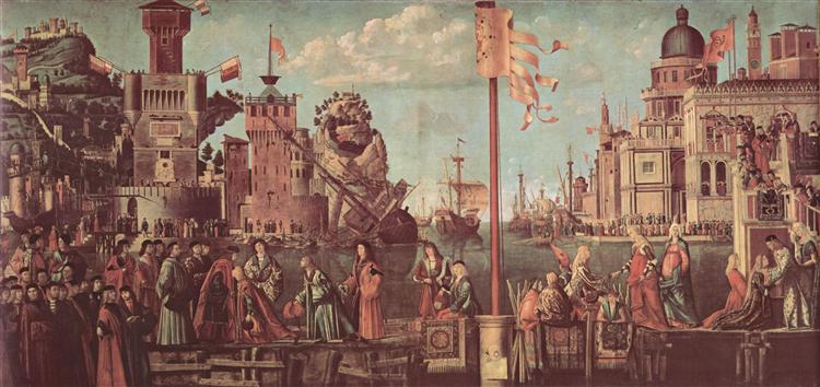 The Meeting of Etherius and Ursula and the Departure of the Pilgrims, 1498 - Vittore Carpaccio
