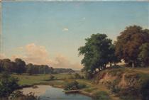 Landscape with pond - Volodimir Orlovski