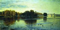 Pond. Summer evening. - Volodimir Orlovski