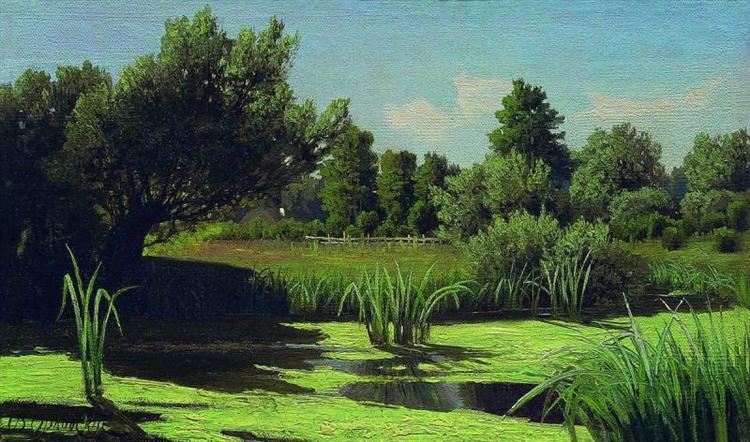 Пейзаж. Очерет у річці, c.1890 - Володимир Орловський