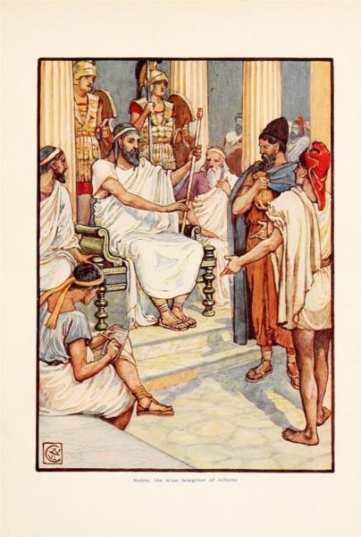Solon, the wise lawgiver of Athens - Walter Crane
