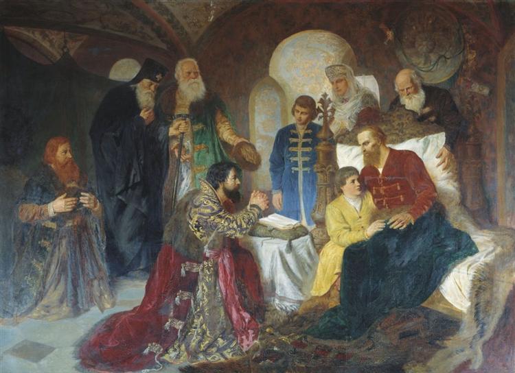 Prince Dmitry Pozharsky Patient Receives Ambassadors in Moscow, 1882 - Wilhelm Kotarbinski