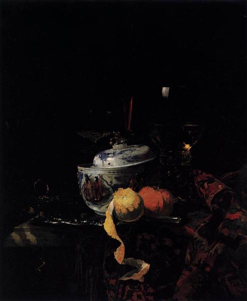 Still-Life with Chinese Porcelain Bowl, 1662 - Виллем Кальф