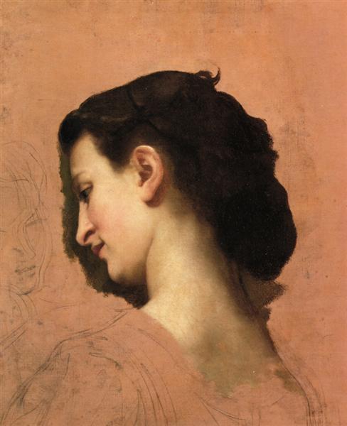 Study of a Young Girl s Head, 1860 - c.1870 - William Adolphe Bouguereau