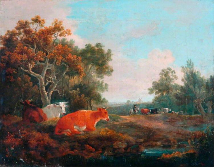 Landscape with Cattle - 威廉·柯林斯
