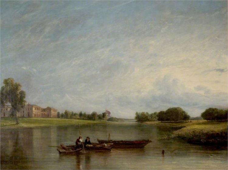 View of the South and West Fronts of Clumber House, Nottinghamshire - William Collins