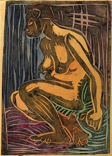 Nudo seduto, 1939 - William H. Johnson