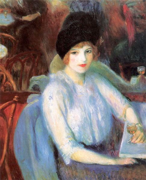 Café Lafayette (Portrait of Kay Laurel), 1914 - Уильям Джеймс Глакенс