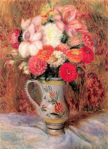 Flowers in a Quimper Pitcher - William James Glackens