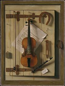 Still Life—Violin and Music - William Harnett