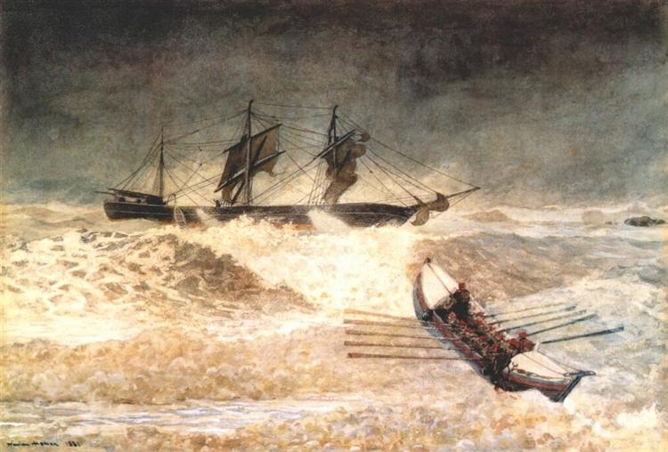 Wreck of the iron crown, 1881 - 温斯洛·霍默