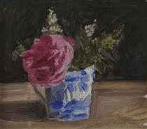 Montrouge rose in an English cup - Giannis Tsarouchis