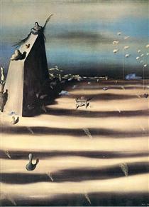 Large Painting Representing a Landscape - Yves Tanguy