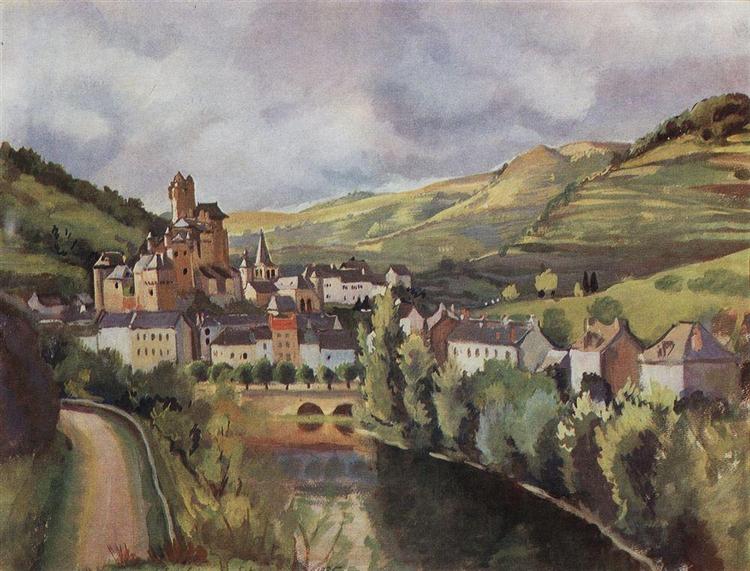 Auvergne. Town Esteng, 1935 - Zinaida Serebriakova
