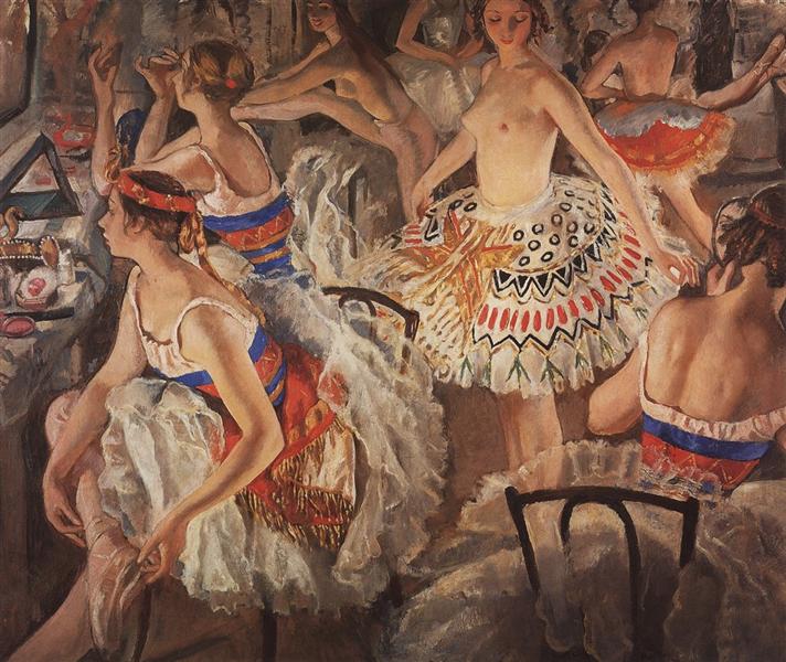 В балетной уборной (Большие балерины), 1922 - Зинаида Серебрякова