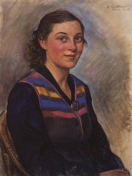 Портрет Ирины Заколодкиной, 1943 - Зинаида Серебрякова