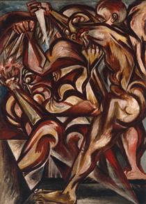 Untitled (Naked Man with Knife) - Jackson Pollock
